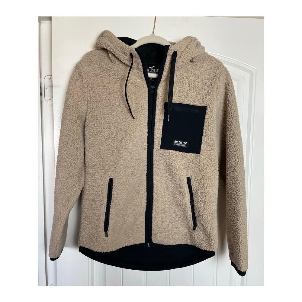 Hollister | Men's Size XS Sherpa Jacket w/Hoodie Brown
